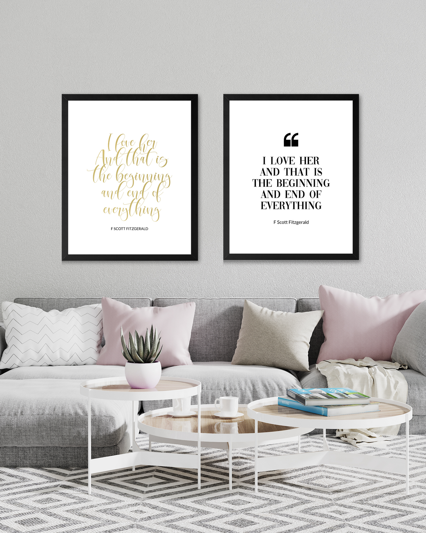 "I Love Her And That Is The Beginning And End Of Everything" Famous Quote By F. Scott Fitzgerald In Gold, Literary Quotes, Love Quotes, Printable Art