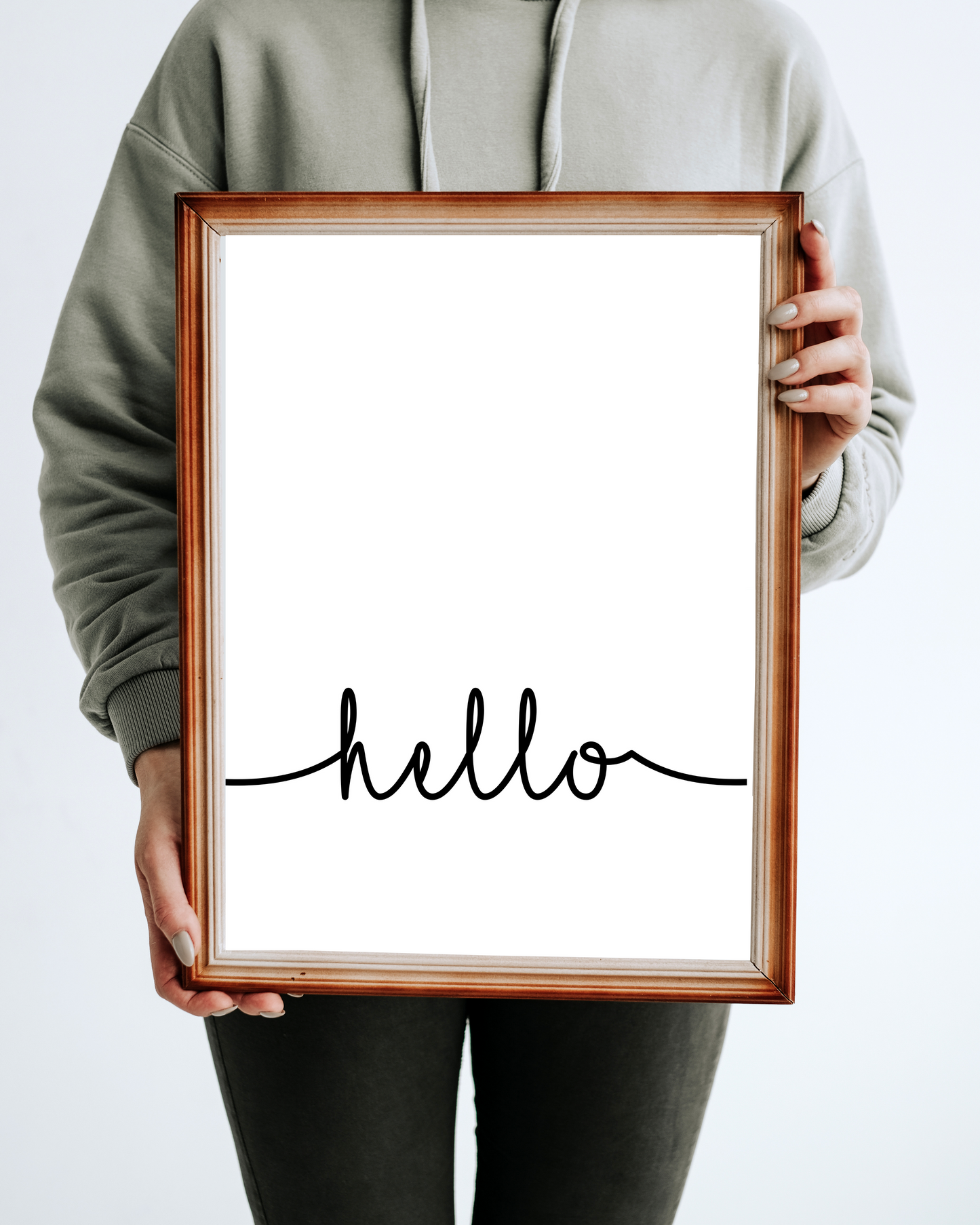 "hello" Horizontal Orientation, Minimalist, Typography, Printable Art