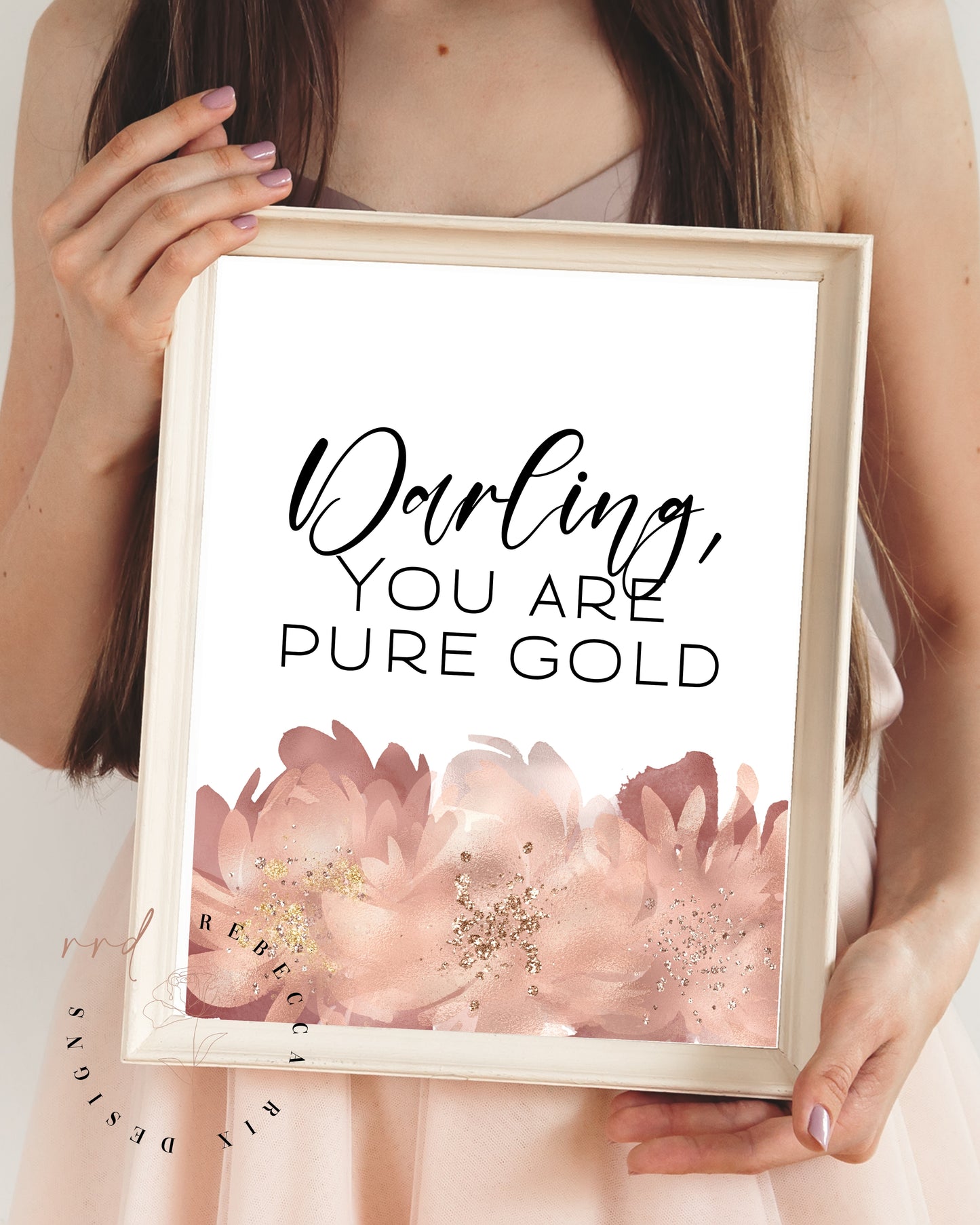 "Darling You Are Pure Gold" Motivational & Inspirational Quote For Girls, Printable Wall Art