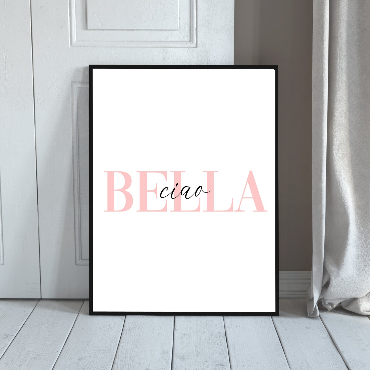 "Ciao Bella" In Black And Pink, Printable Art