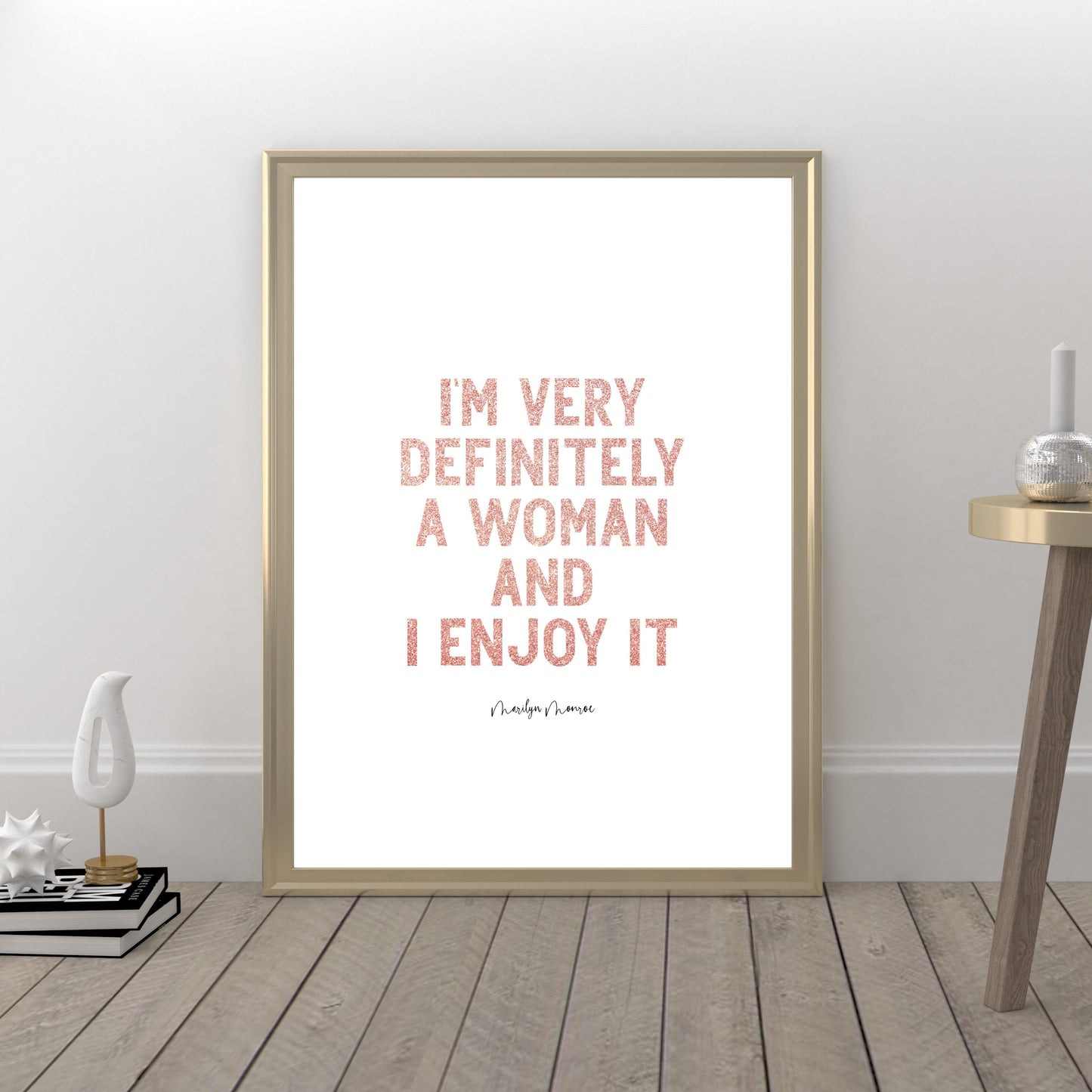 "I'm Very Definitely A Woman And I Enjoy It" Famous Quote by Marilyn Monroe, Printable Art