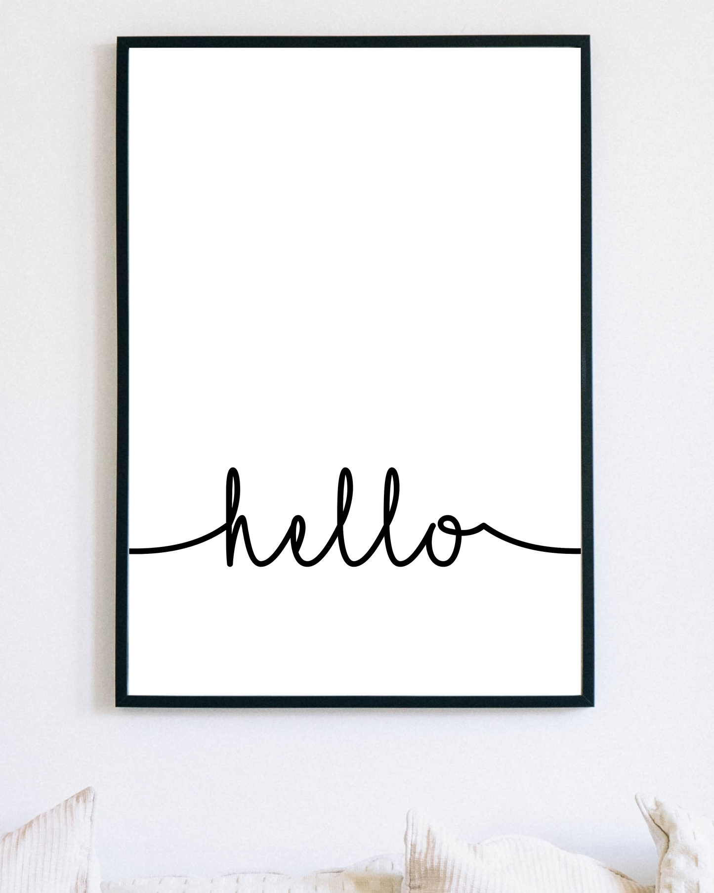 "hello" Horizontal Orientation, Minimalist, Typography, Printable Art