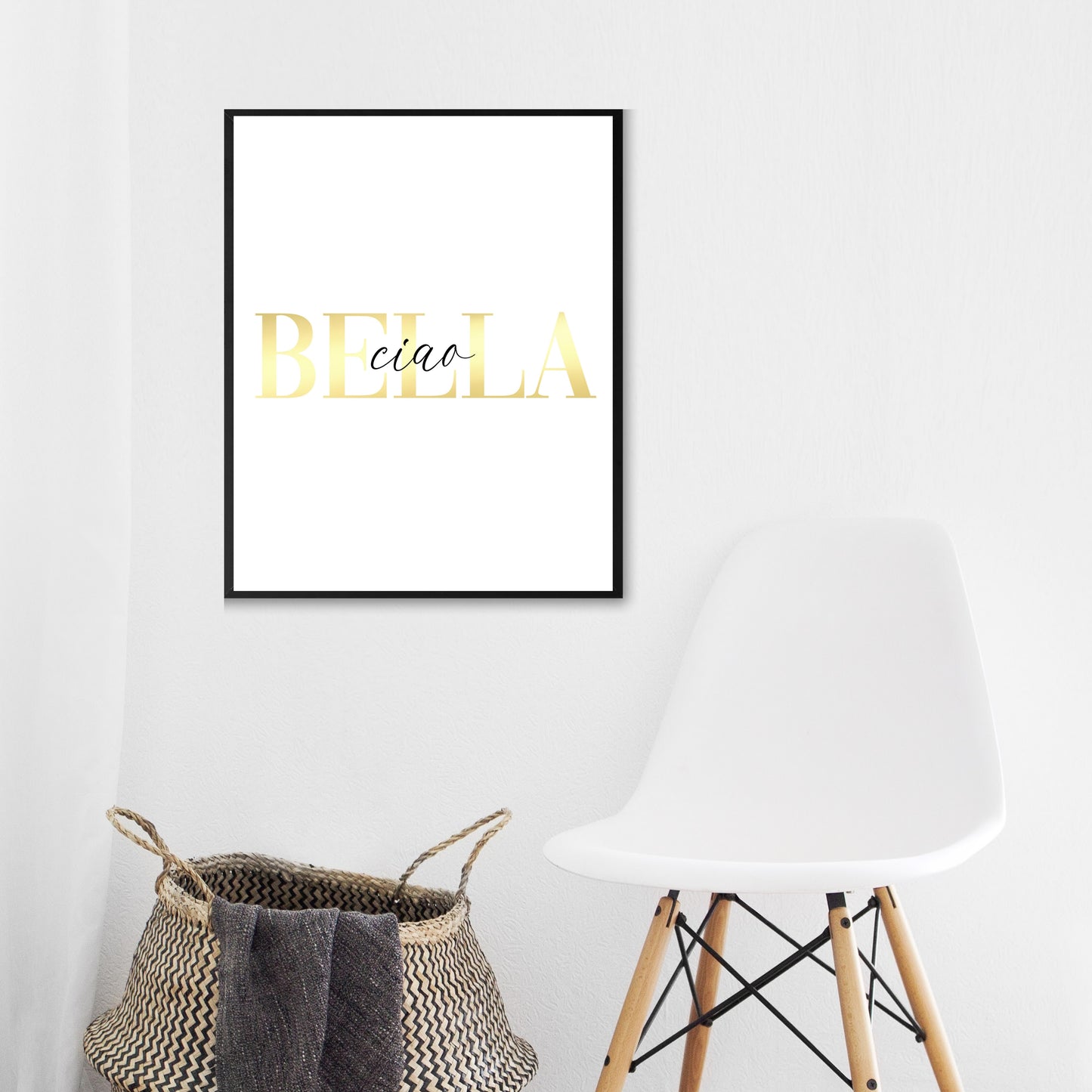 "Ciao Bella" In Black And Gold, Printable Art