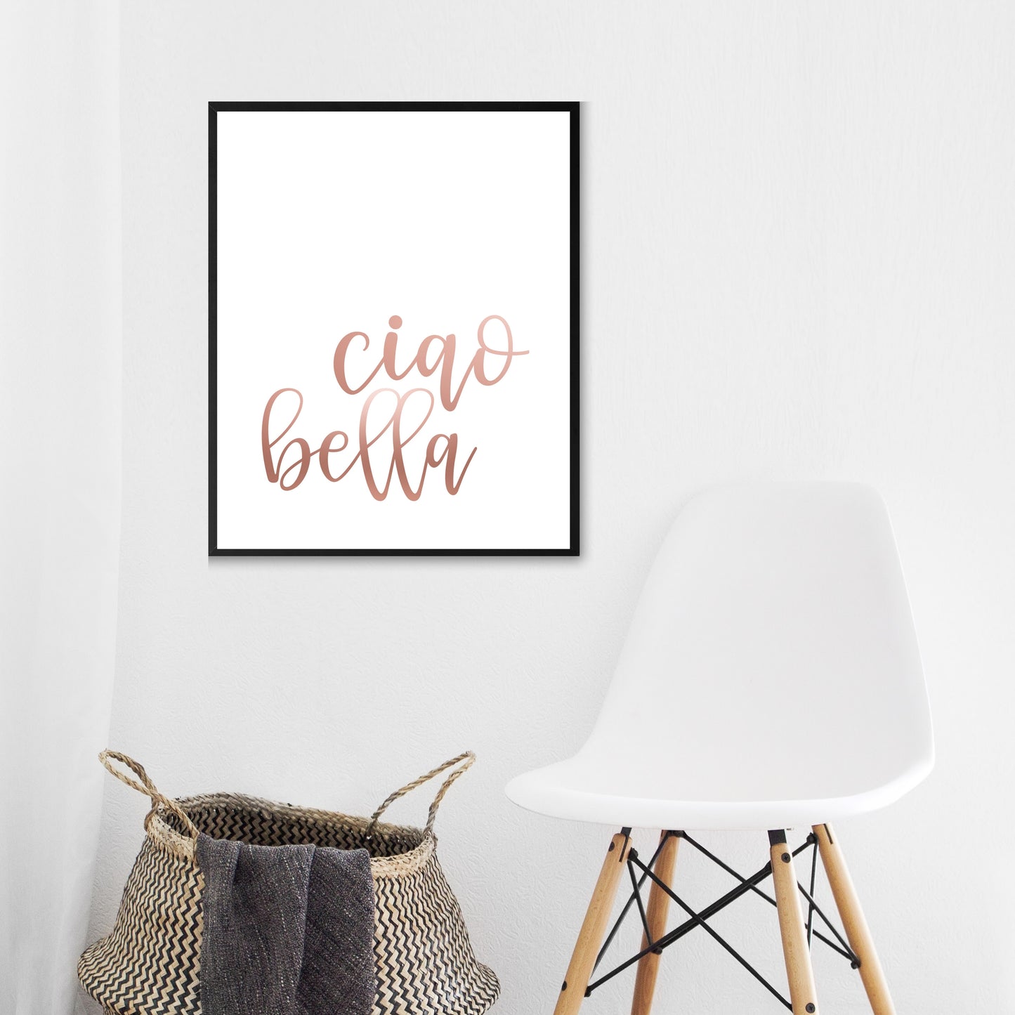 "Ciao Bella" In Rose Gold, Printable Art