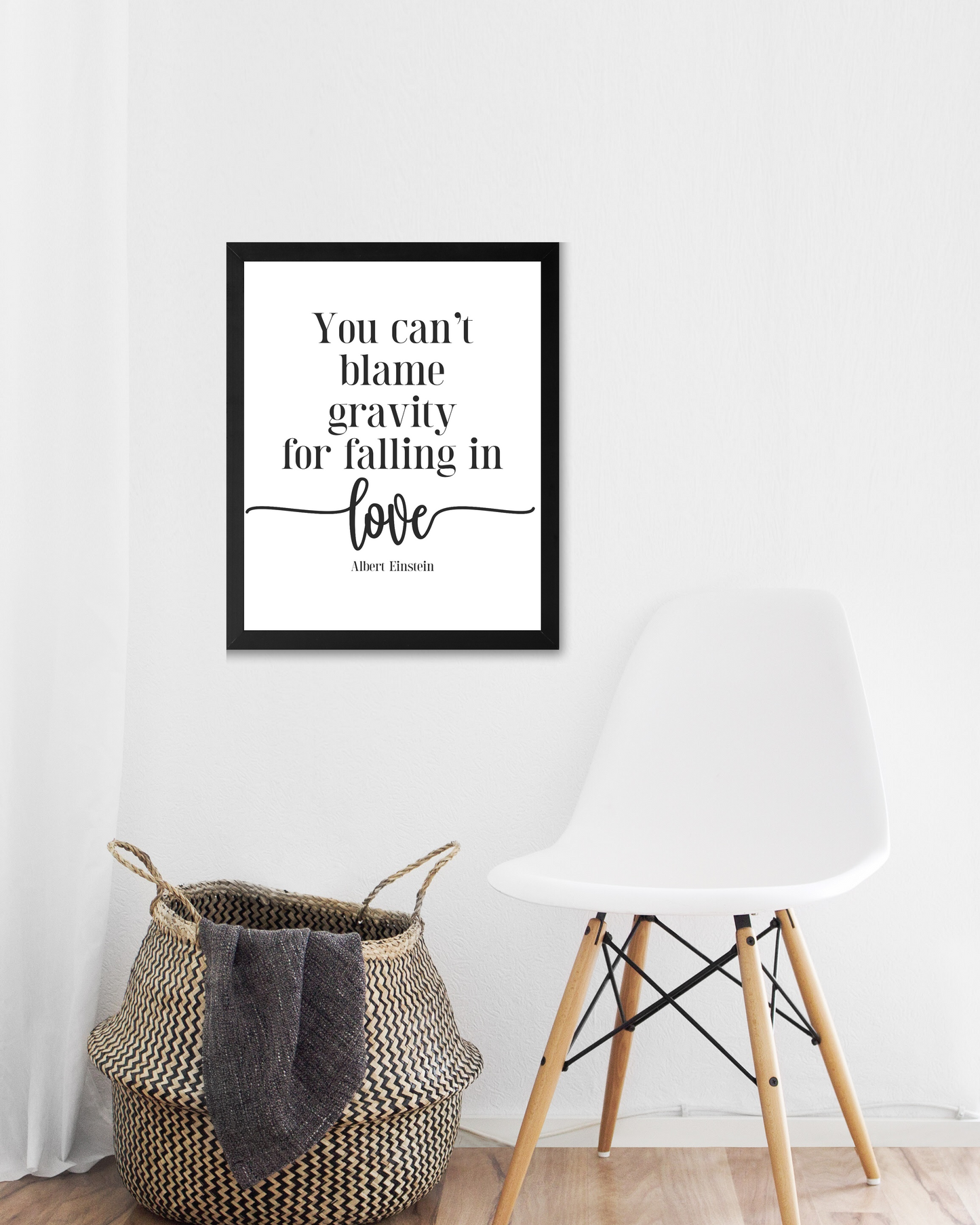 "You Can't Blame Gravity For Falling In Love" Famous Quote By Albert Einstein, Love Quotes, Printable Art