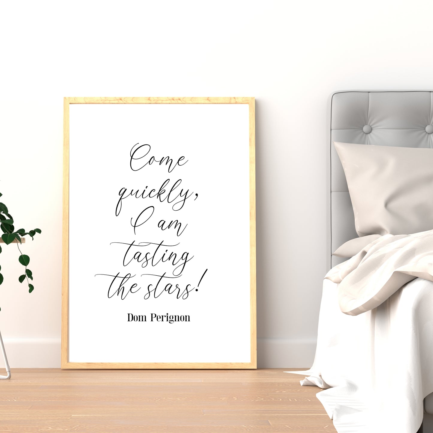 "Come Quickly, I Am Tasting The Stars!" Quote By Dom Perignon, Champagne Quotes, Printable Art