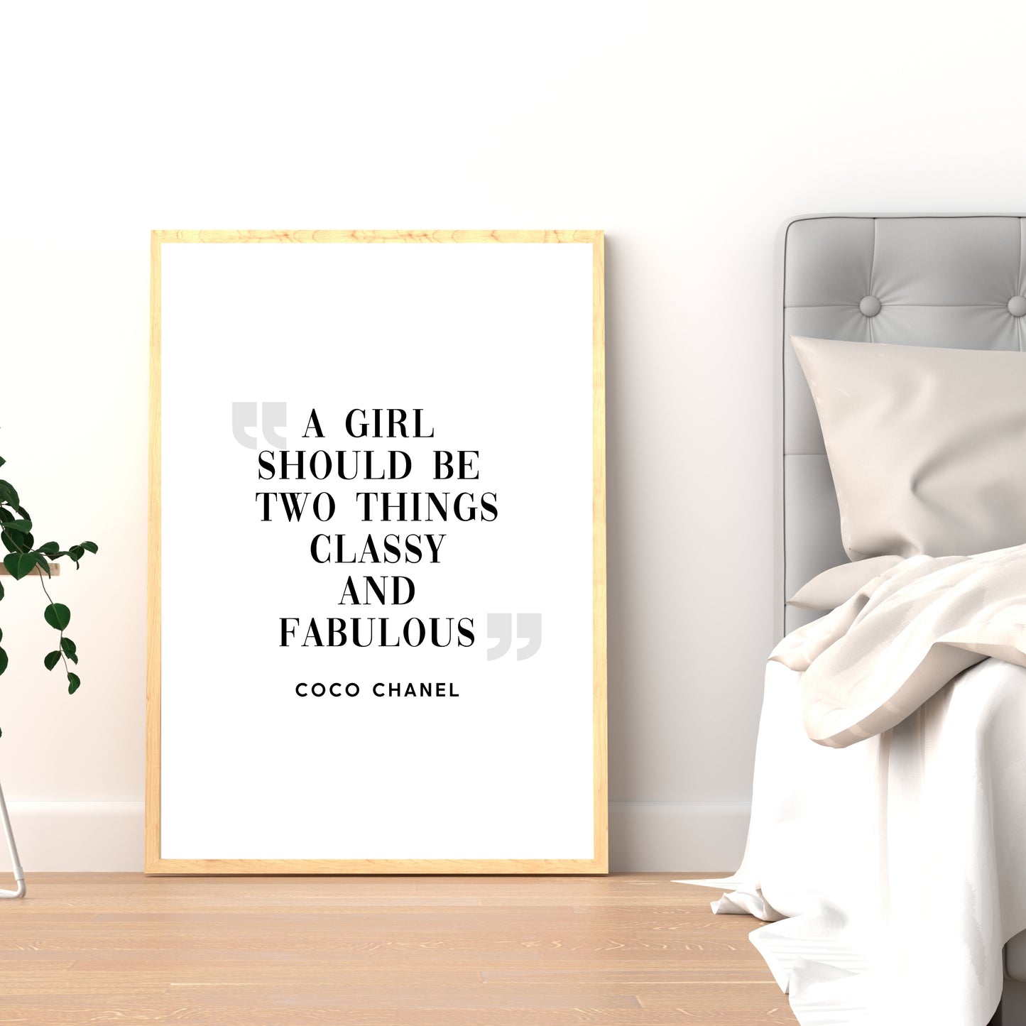 "A Girl Should Be Two Things Classy And Fabulous," Famous Quote by Coco Chanel, Printable Art