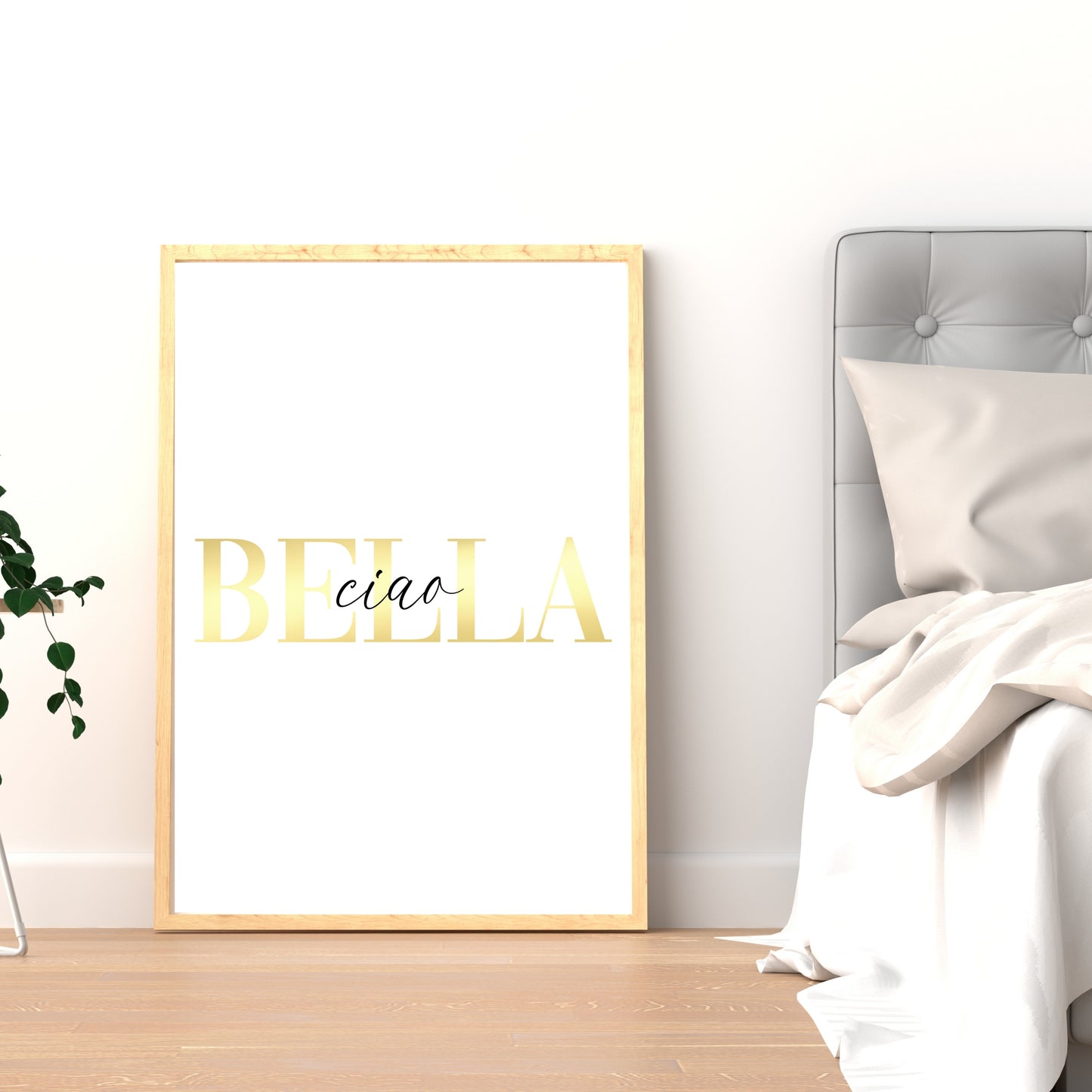 "Ciao Bella" In Black And Gold, Printable Art