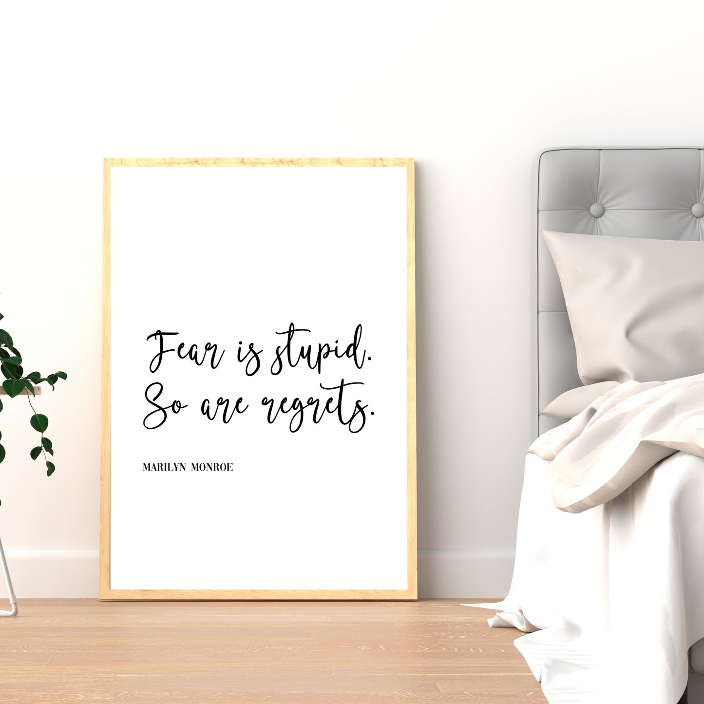 "Fear Is Stupid.  So Are Regrets." Famous Quote by Marilyn Monroe, Printable Art